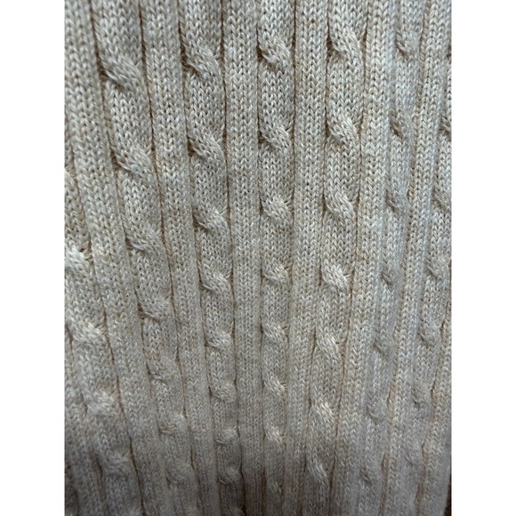 Jeanne Pierre Womens Cream Classic Cable Knit Fisherman Sweater Large NWOT - Picture 8 of 8